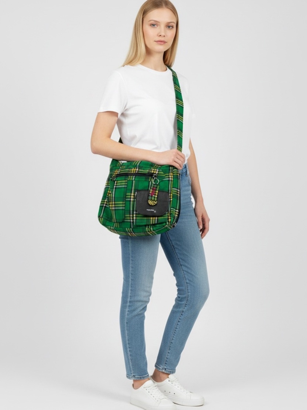 Kenyan Tinga Tinga Utility Crossbody Bag - Expandable Multi-Pocket